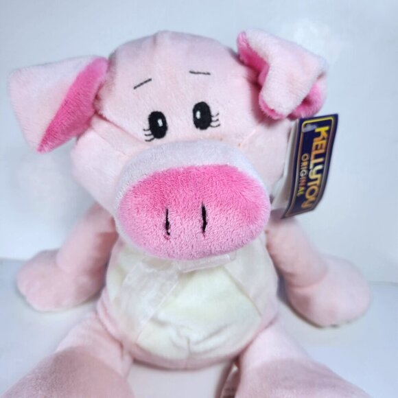 Kelly Toy Plush Pig Pink with White belly Hearts on the Feet 12 1/2" with Tags - Picture 2 of 9